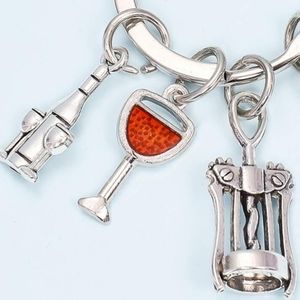 NWT Wine Keychain With Dangle Charms